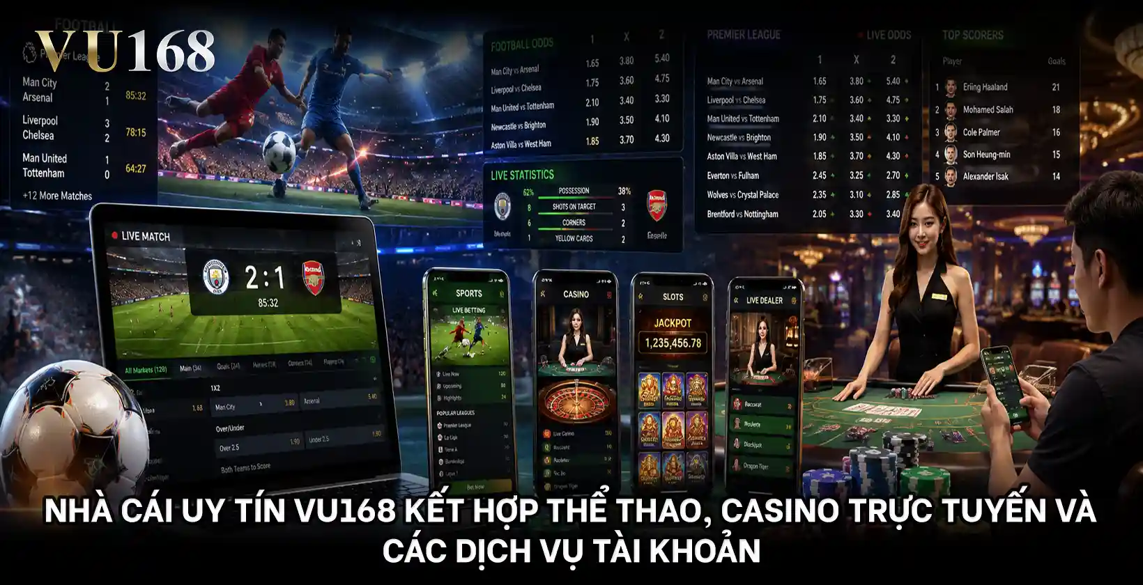 Nhà cái uy tín vu168 kết hợp thể thao, Casino trực tuyến và các dịch vụ tài khoản